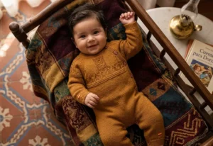 Newborn Baby wearing his new cloth