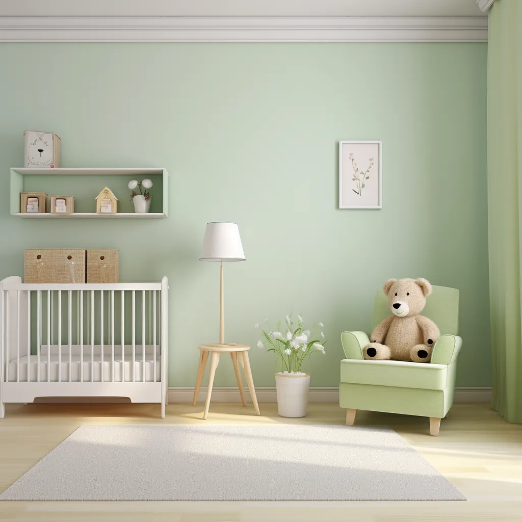 Calming baby room setting with a gentle waft of fresh air and subtle hints of natural air fresheners like lavender and citrus, representing the best air fresheners for a baby's environment.