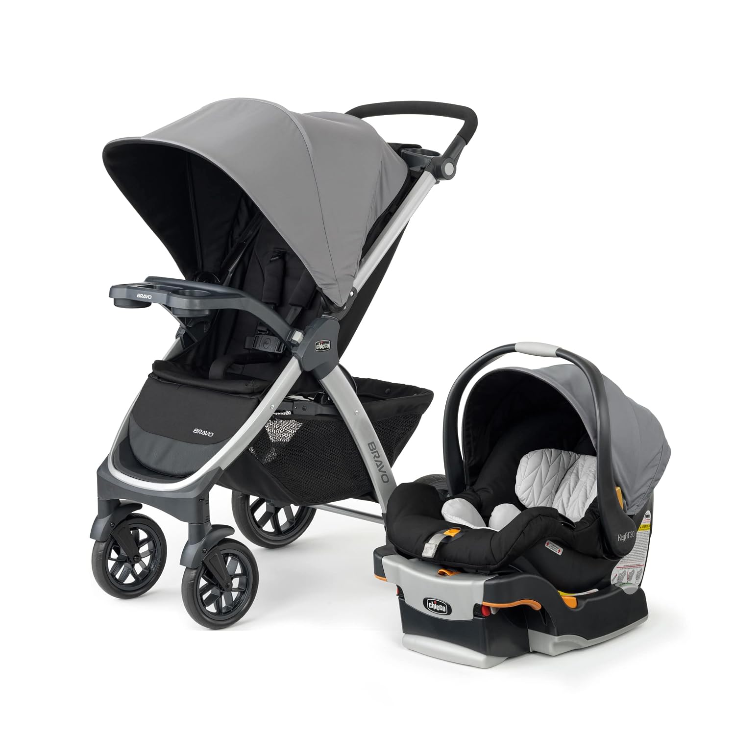 Chicco Bravo 3-in-1 — The one-hand fold, with the highest-rated car seat here.