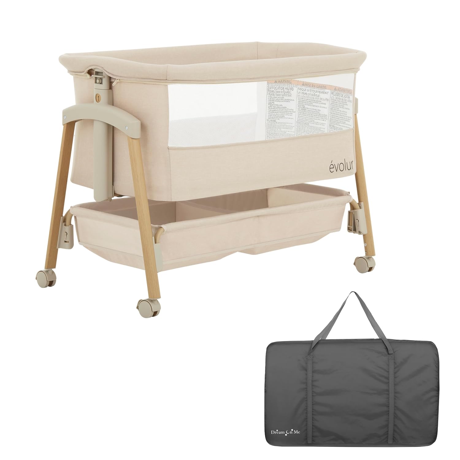 Evolur Lullaby — A bassinet you wheel from room to room.