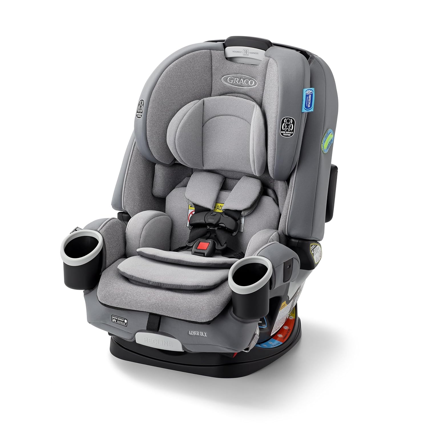 Graco 4Ever DLX 4-in-1 — The only seat here that finishes as a backless booster.